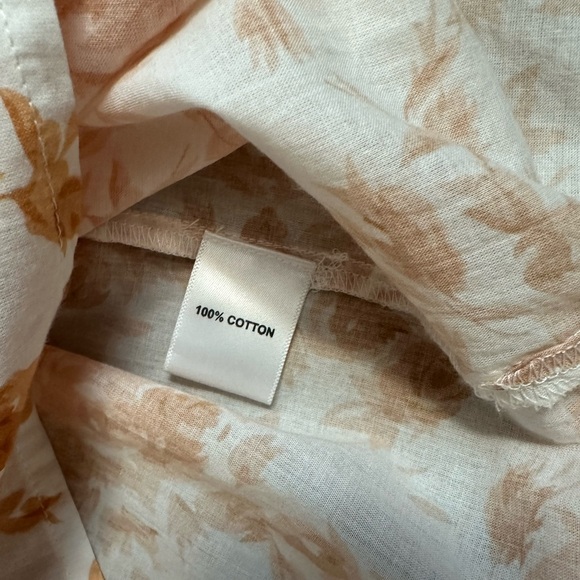 Millie Resort & Travel XXS button down cotton blouse, warm clay/orange floral - Picture 2 of 6